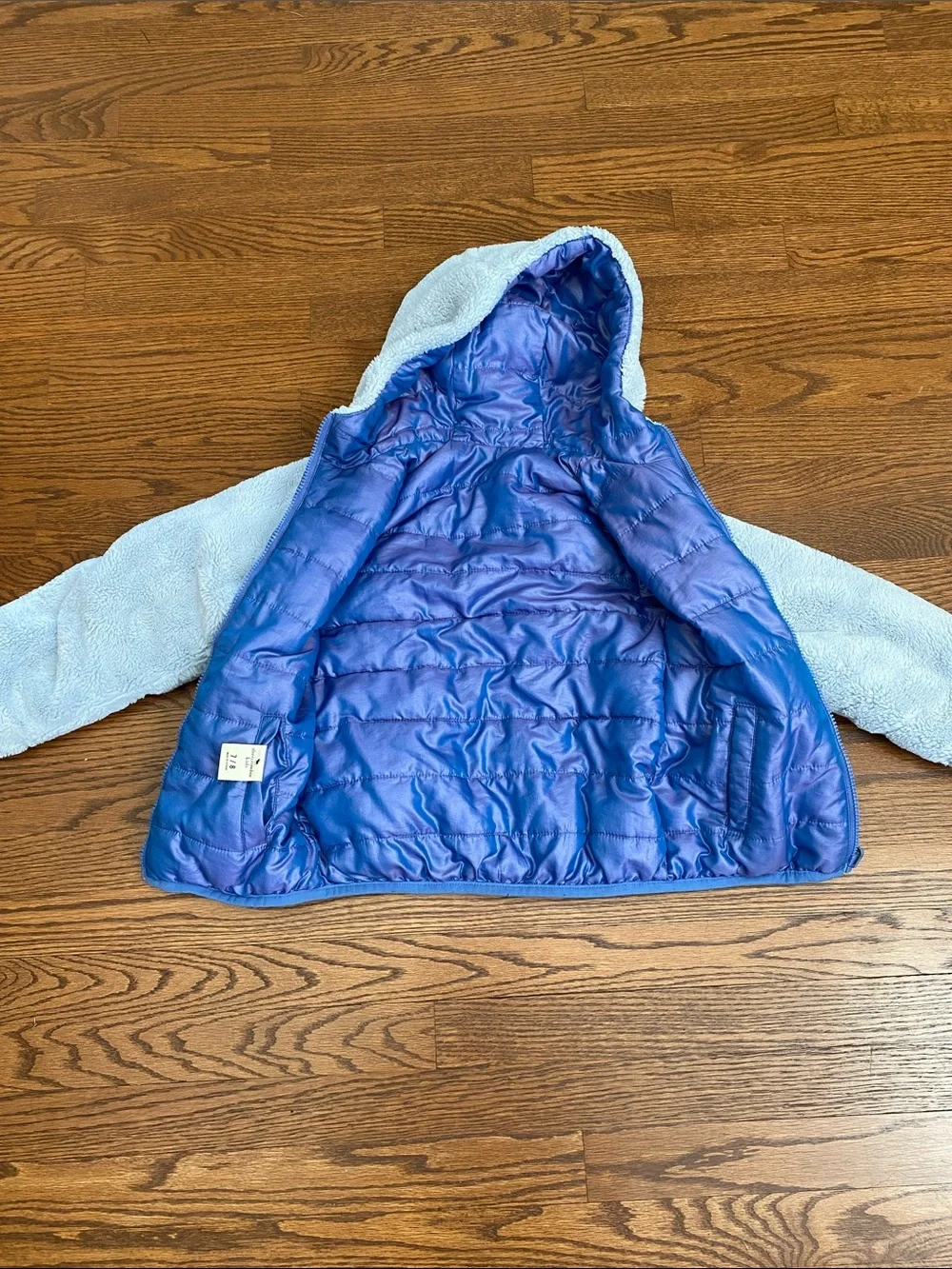 Abercrombie & Fitch Light Blue reversible jacket size 7-8 girls